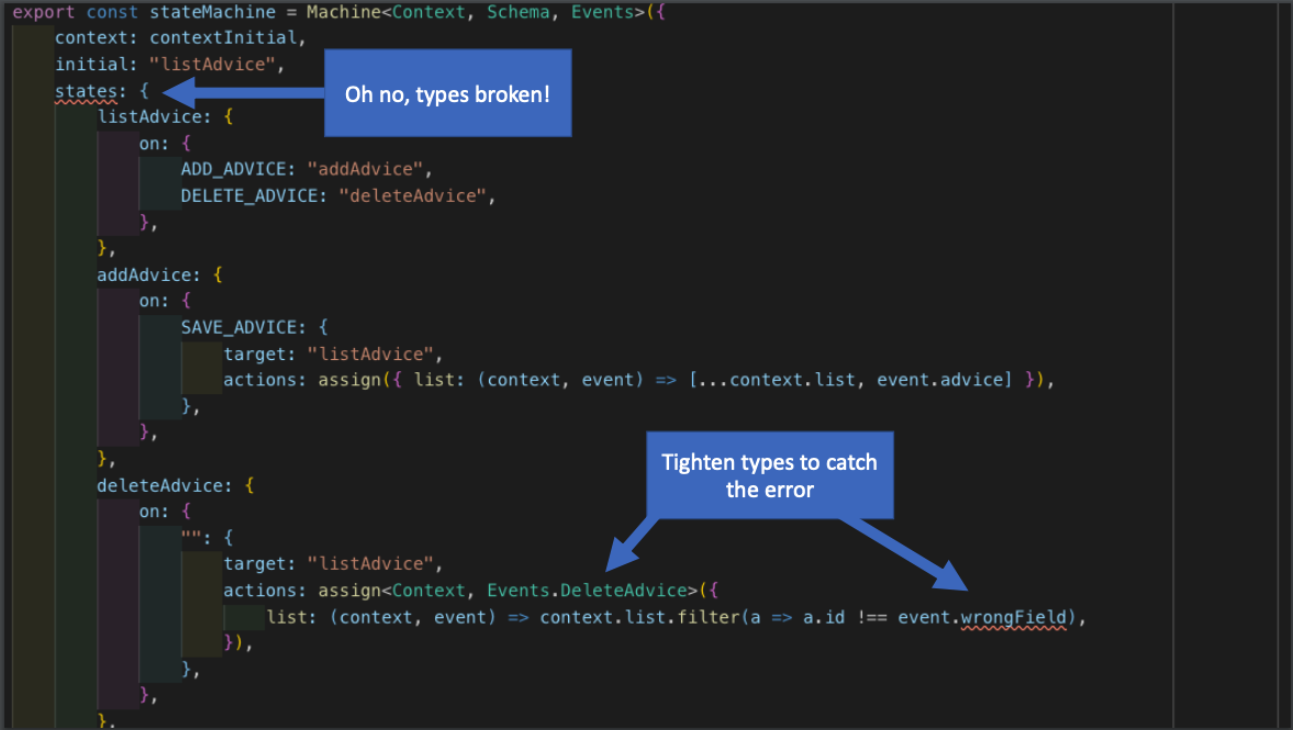 Jeden ze slajdów pokazujący jak powstają te niesławne długie i mylące wiadomości z błędami w Typescript